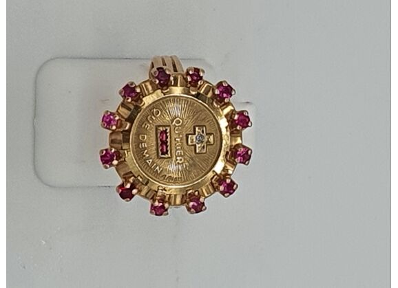 Image Boucles d'oreilles Or jaune Rubis Diamant