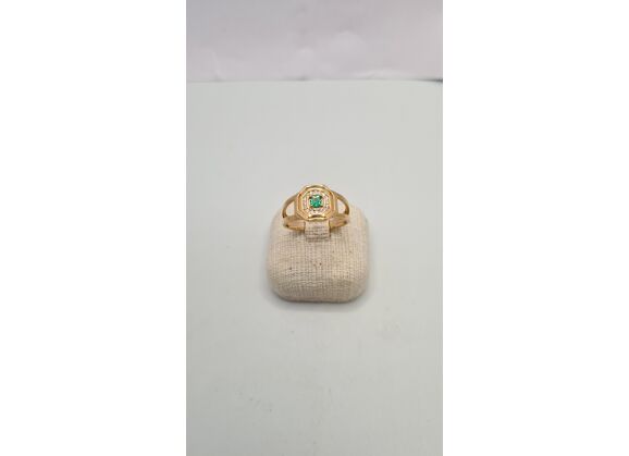 Image Bague Plaqué or Pierre verte