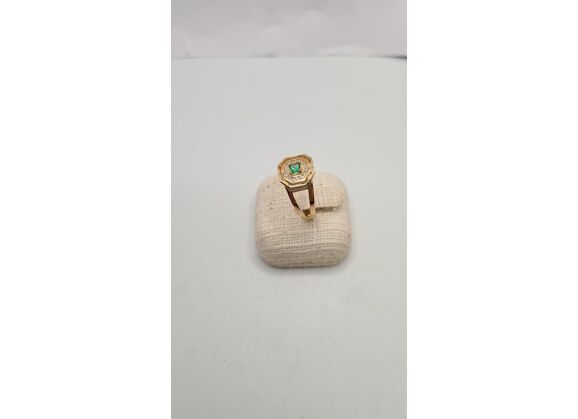 Image Bague Plaqué or Pierre verte