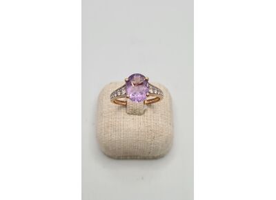 Image Bague Or rose Améthyste Améthyste