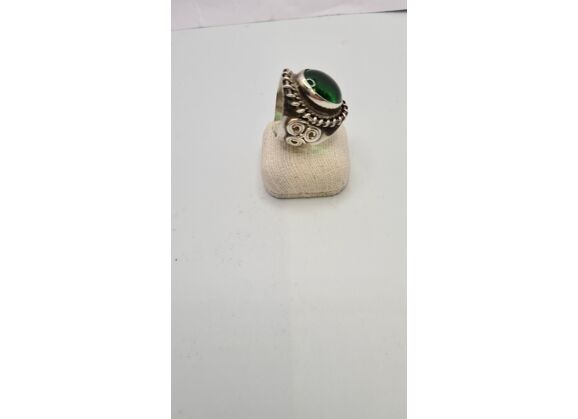 Image Bague Argent Pierre verte