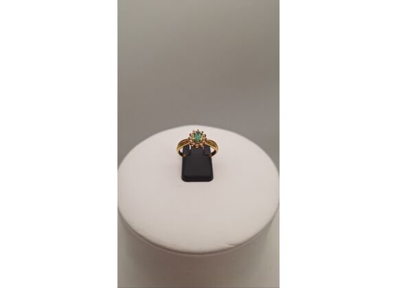 Image Bague Or jaune Emeraude Diamant