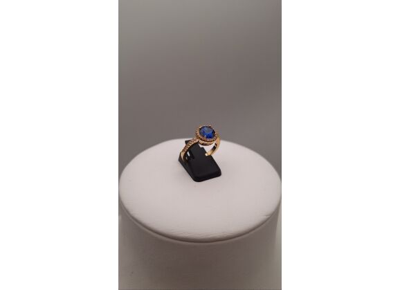 Image Bague Plaqué or Pierre bleue