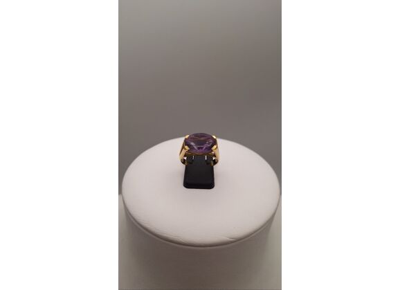Image Bague Solitaire Or jaune Améthyste