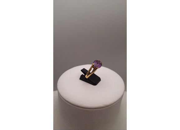 Image Bague Solitaire Or jaune Améthyste