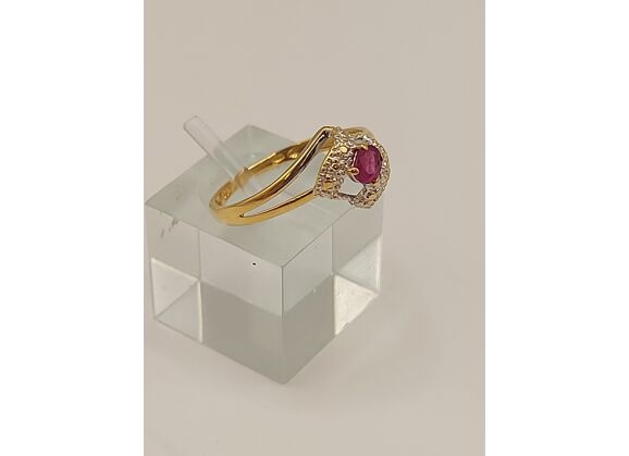 Image Bague Or jaune Or blanc Rubis