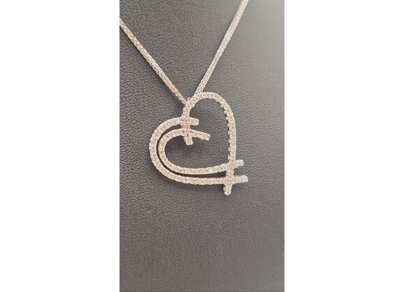 Image Collier Or blanc Diamant