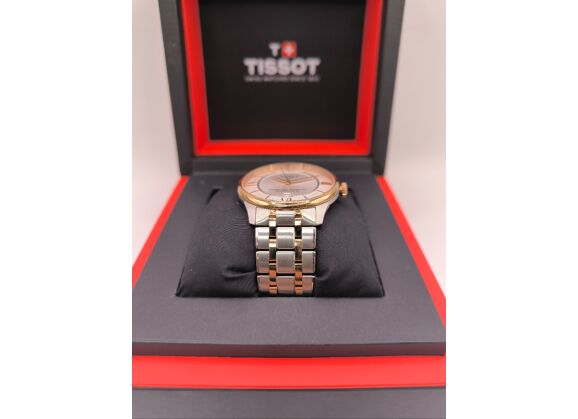 Image Montre Homme TISSOT Tissot chemin des tourelles powermatic 80 Acier Argent et doré 42mm mm