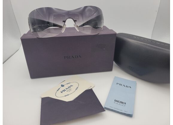 Image Lunettes de soleil PRADA Spr58f Plastique Noir gris 80 mm