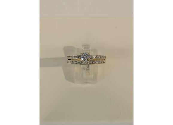 Image Bague Plaqué Or Oxydes de zirconium