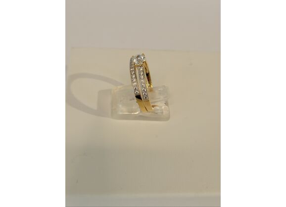 Image Bague Plaqué Or Oxydes de zirconium
