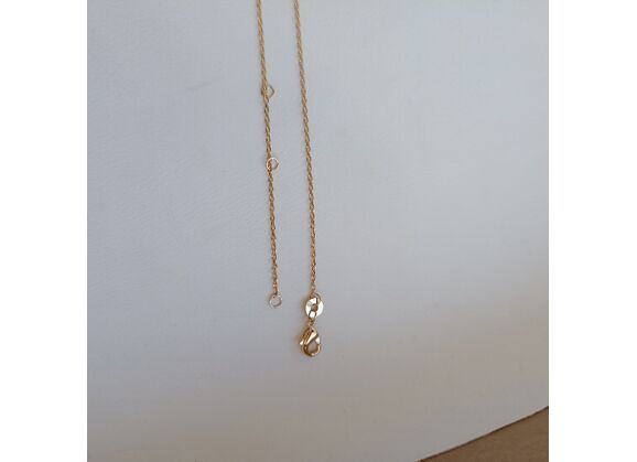 Image Collier Plaqué or Pierre noire