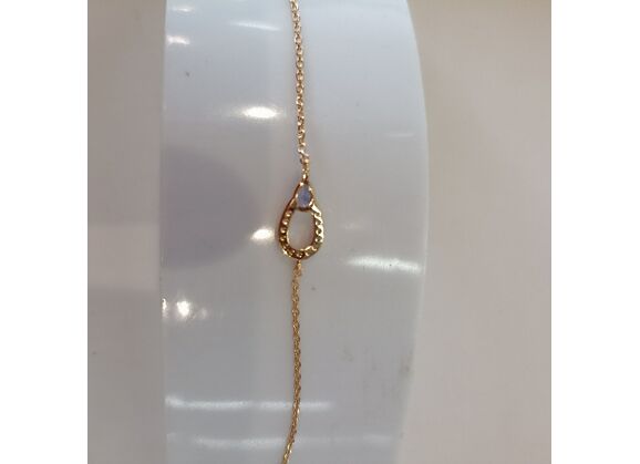 Image Bracelet Plaqué or Pierre bleue