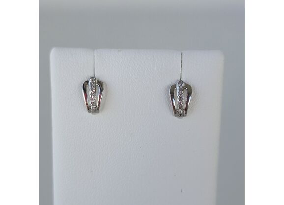 Image Boucles d'oreilles Or blanc Oxydes de zirconium