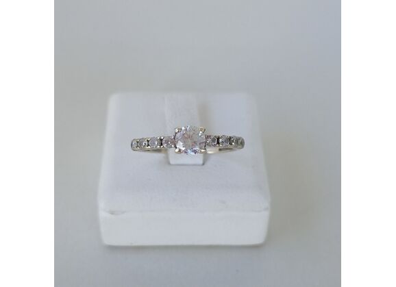 Image Bague Or blanc Oxydes de zirconium
