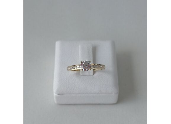 Image Bague Or jaune Oxyde de zirconium