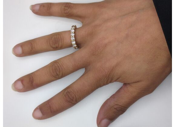 Image Bague Demi-alliance Or jaune Diamants