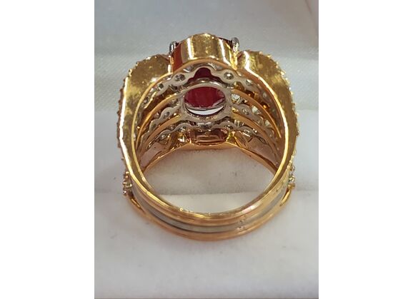 Image Bague Or jaune Or blanc Or rose Rubis Diamant