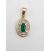 Image Pendentif Or jaune Or blanc Pierre verte Diamant