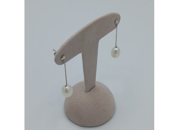 Image Boucles d'oreilles Or blanc Perle
