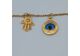 Image Broche Or empierré NON SIGNE Or jaune Pierre bleue