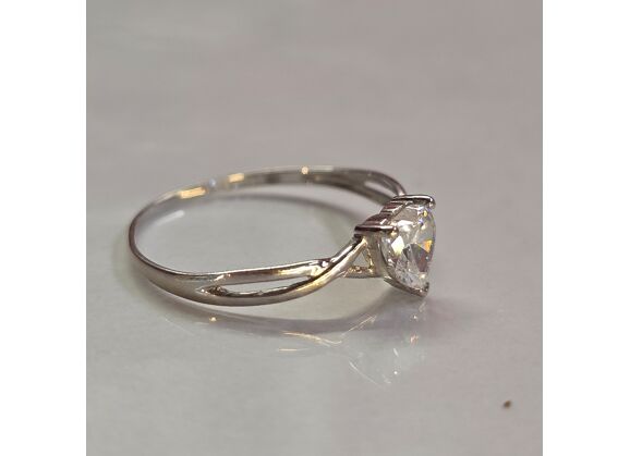 Image Bague Or gris Oxyde de zirconium