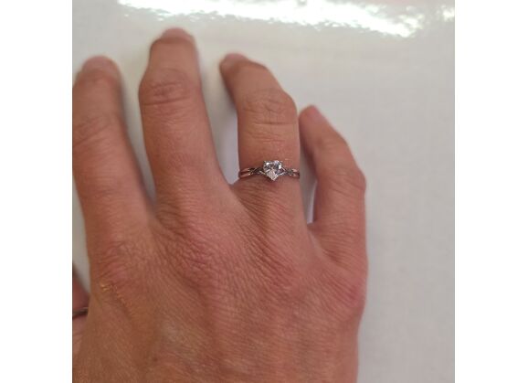 Image Bague Or gris Oxyde de zirconium