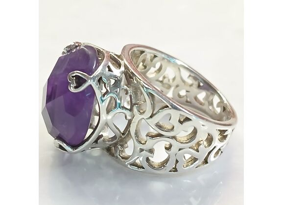 Image Bague Argent Pierre violette
