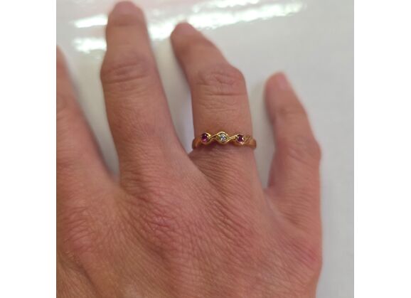 Image Bague Plaqué Or Oxydes de zirconium