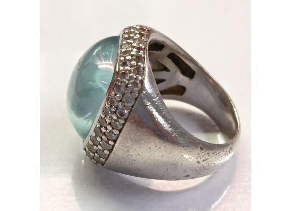 Image Bague Argent Verre