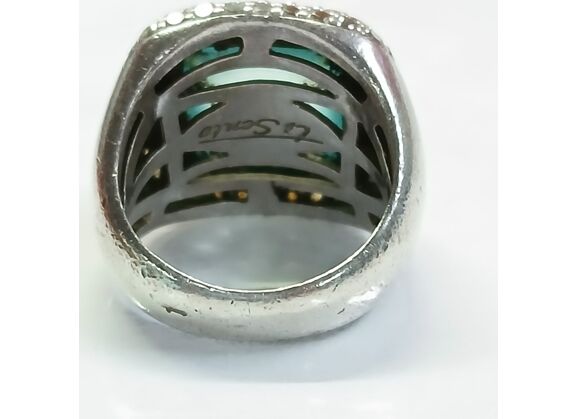 Image Bague Argent Verre
