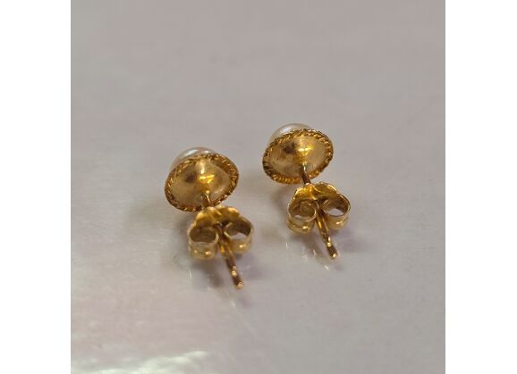 Image Boucles d'oreilles Or jaune Perle Sans