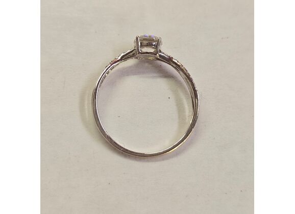 Image Bague Or blanc Oxyde de zirconium Sans