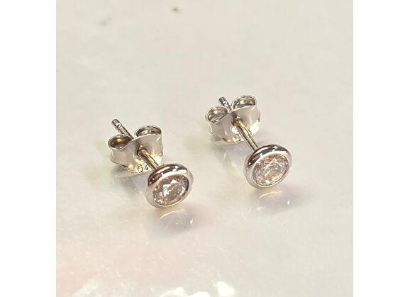 Image Boucle d'oreille Puces Argent Oxyde de zirconium