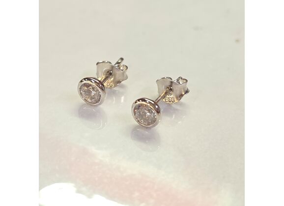 Image Boucle d'oreille Puces Argent Oxyde de zirconium