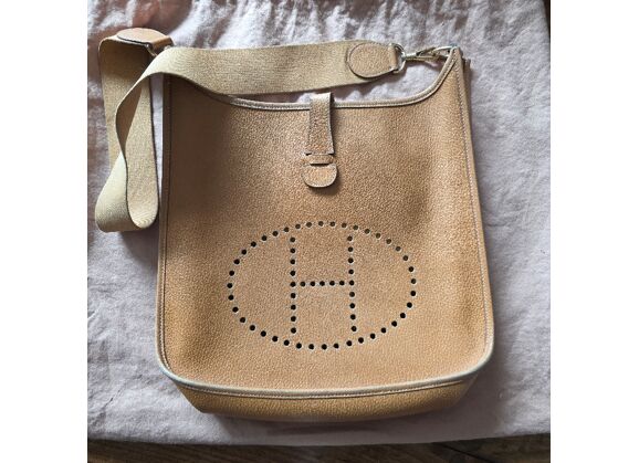Image Sac à main HERMES Porté croisé Cuir Beige