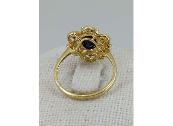 Image Bague Or jaune Saphir Diamant