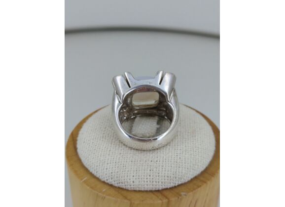 Image Bague Argent Pierre blanche
