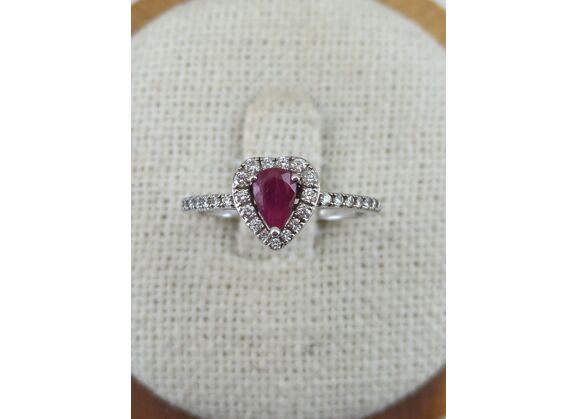 Image Bague Or blanc Rubis Diamant