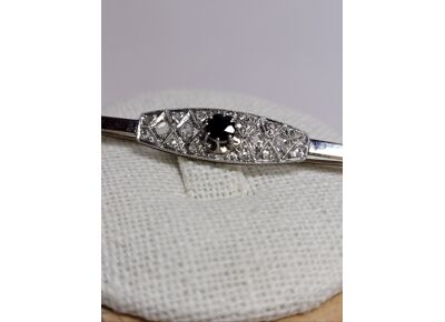 Image Broche Or empierré NON SIGNE Or jaune Or blanc Saphir Diamant