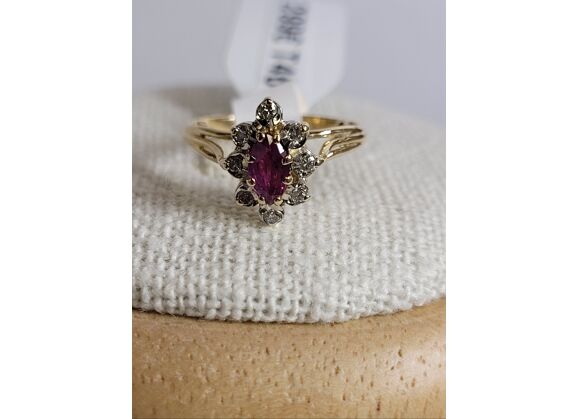 Image Bague Or jaune Rubis Diamant