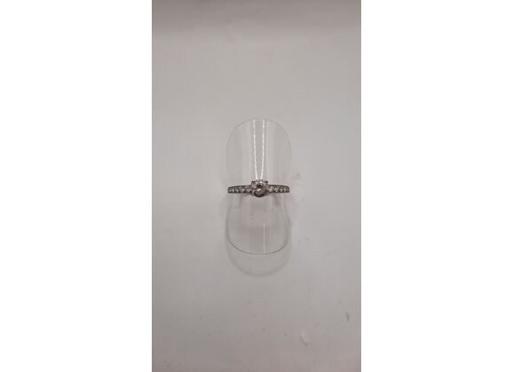 Image Bague Or blanc Oxydes de zirconium
