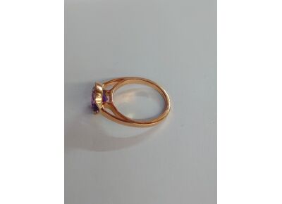 Image Bague Or rose Améthyste Diamant
