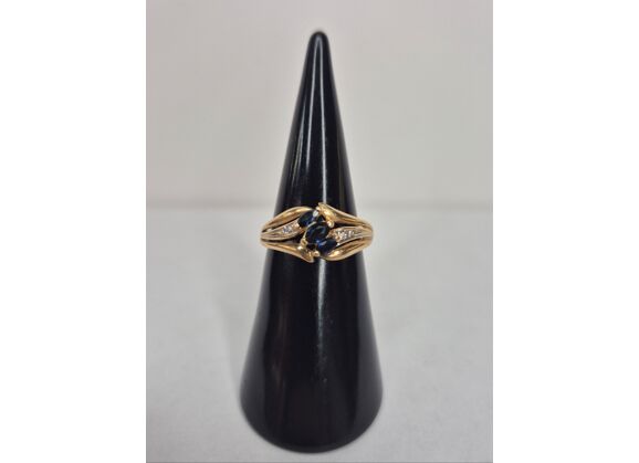 Image Bague Trilogy Or jaune Saphir Moissanite