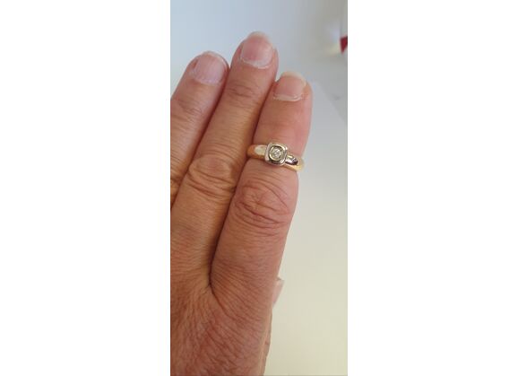 Image Bague Or jaune Or blanc Diamant Sans