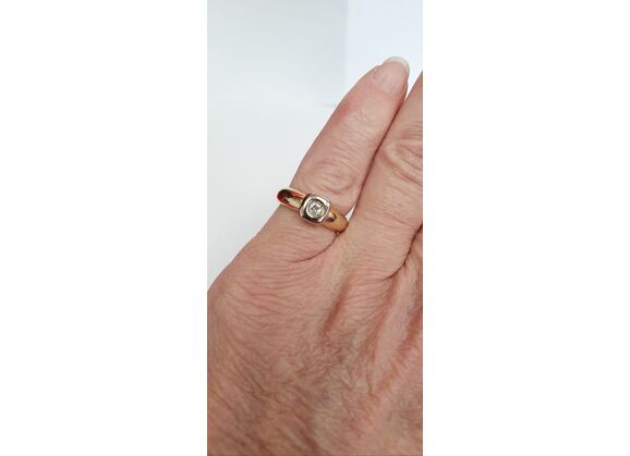 Image Bague Or jaune Or blanc Diamant Sans