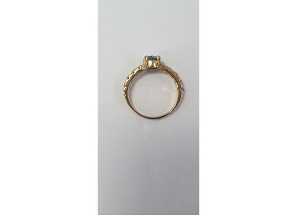 Image Bague Or jaune Topaze Oxyde de zirconium