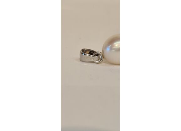Image Pendentif Or blanc Perle d'eau douce Sans