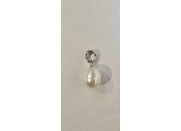 Image Pendentif Or blanc Perle d'eau douce Sans