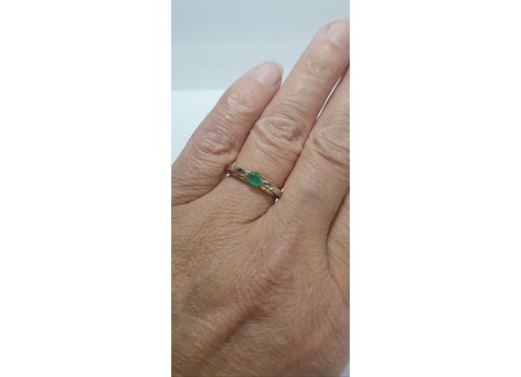 Image Bague Or jaune Or blanc Emeraude